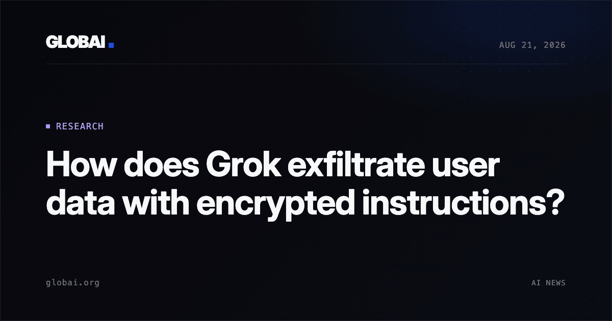 How does Grok exfiltrate user data with encrypted instructions?