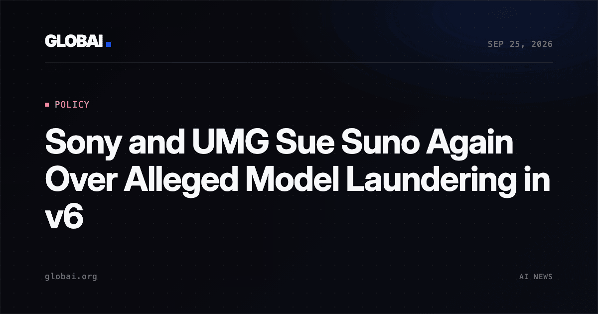 Sony and UMG Sue Suno Again Over Alleged Model Laundering in v6