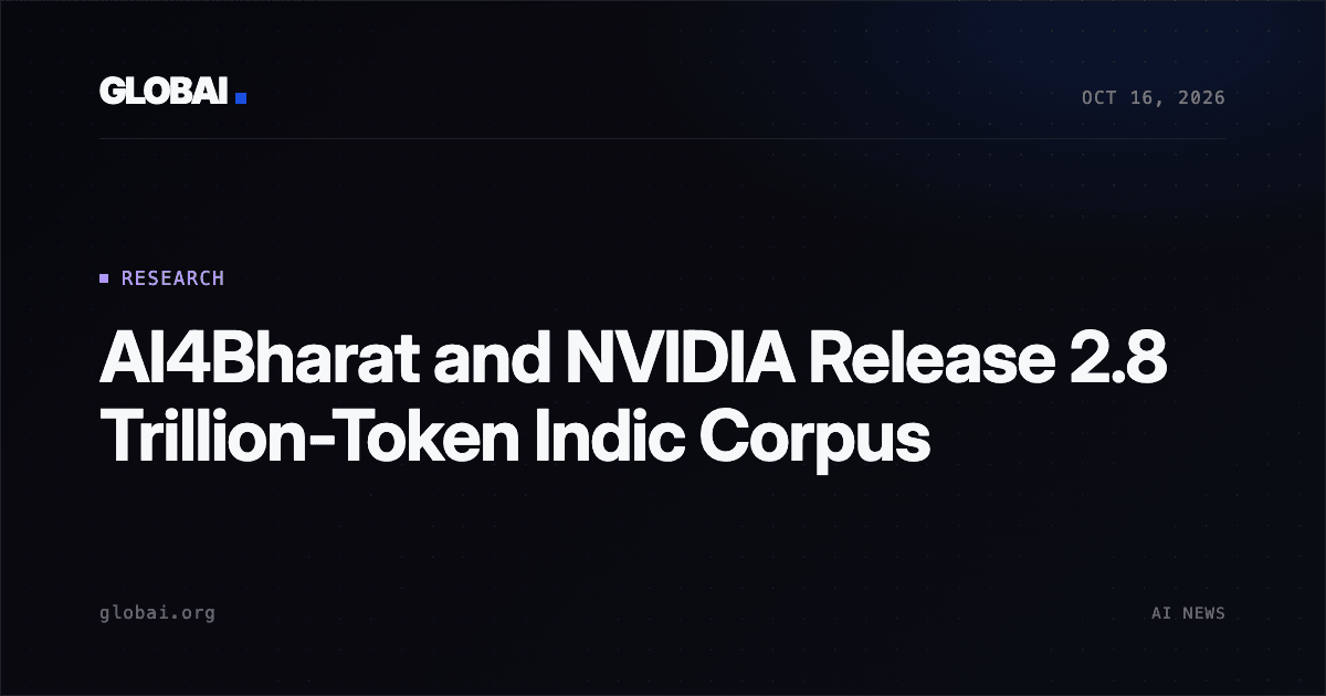 AI4Bharat and NVIDIA Release 2.8 Trillion-Token Indic Corpus