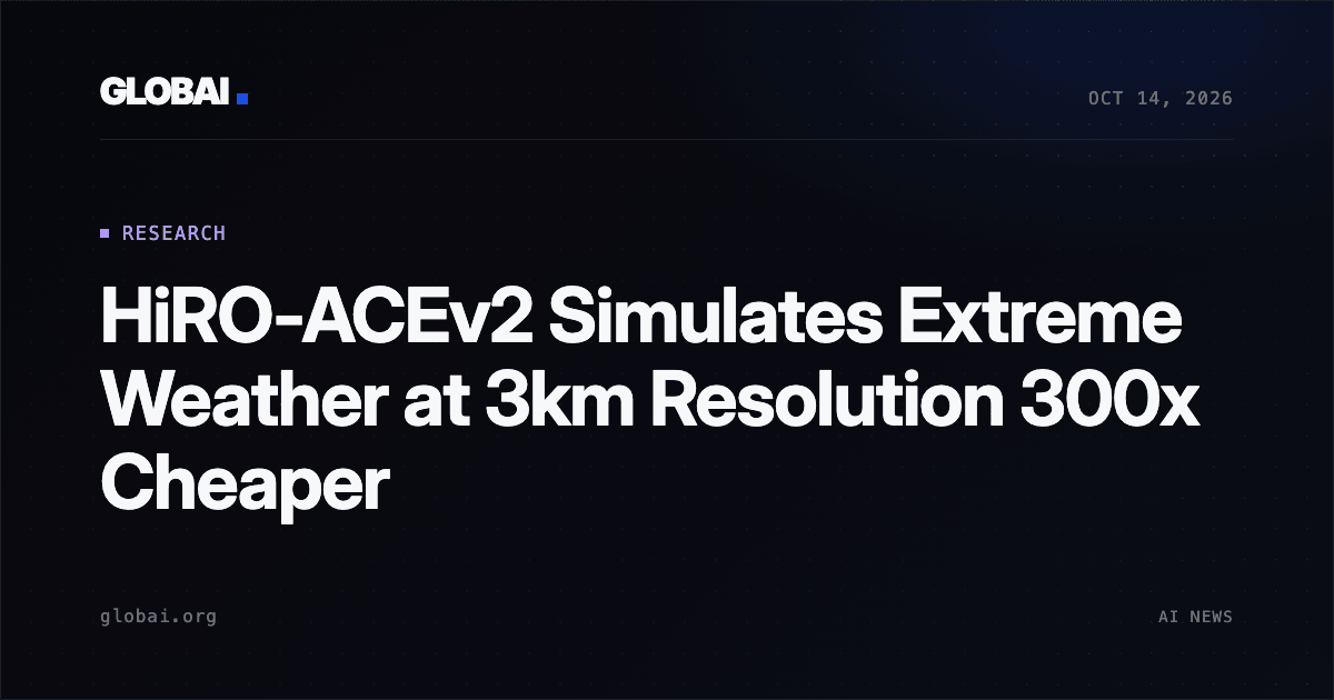 HiRO-ACEv2 Simulates Extreme Weather at 3km Resolution 300x Cheaper
